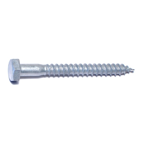 Midwest Fastener Lag Screw, 1/4 in, 2-1/2 in, Steel, Hot Dipped Galvanized Hex Hex Drive, 15 PK 35306 - main